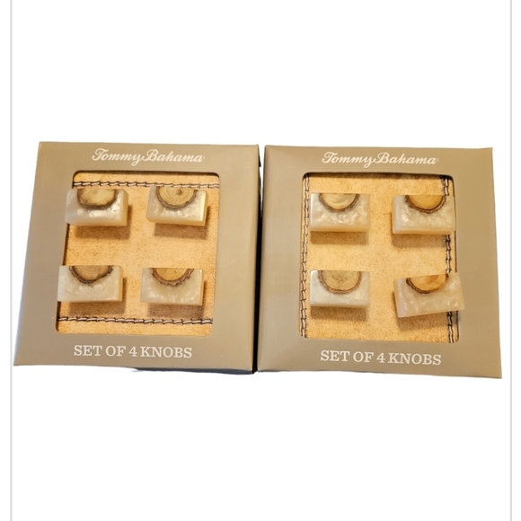 Tommy Bahama Cabinet Knobs Inlaid Wood Set of 8 NEW - Picture 1 of 7